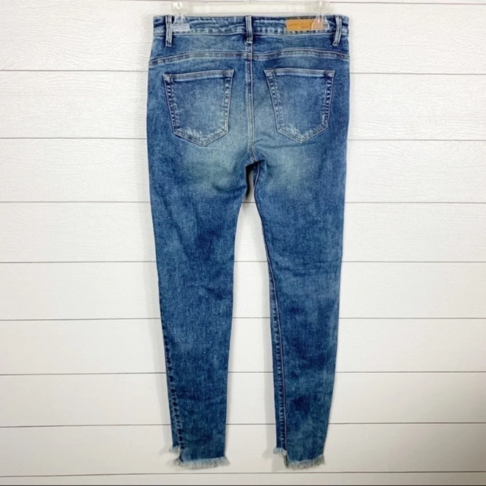 Topmark Skinny Jeans Destroyed Fray Step Hem Stretch 6